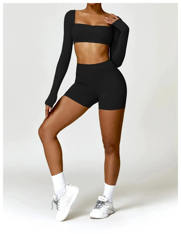 Women Yoga Sports Set Quick Dry 2 Piece Gym Outfit