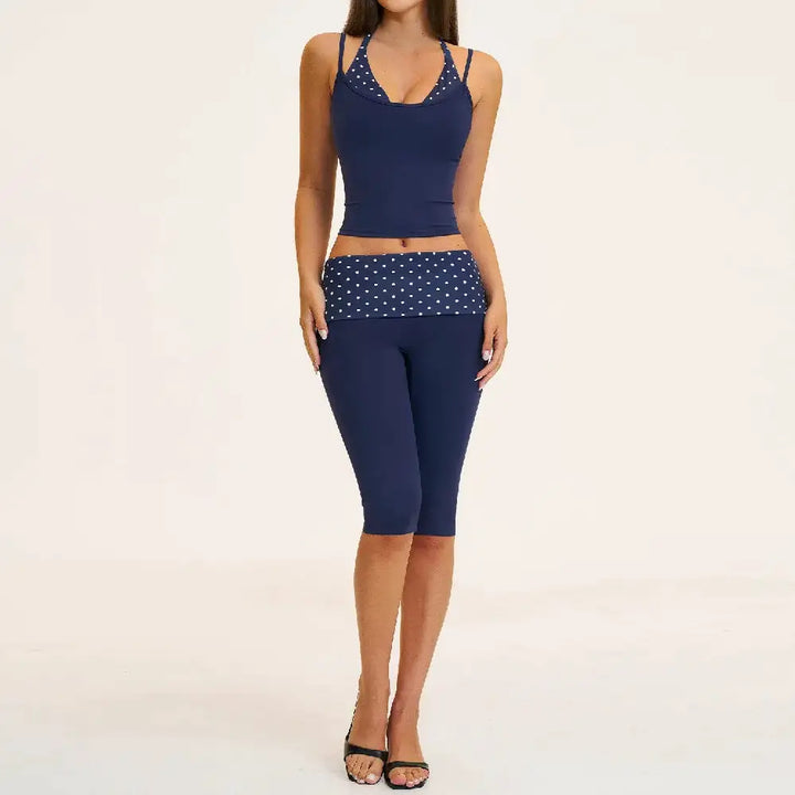 2PCS Stripes Fitness Suit Women&