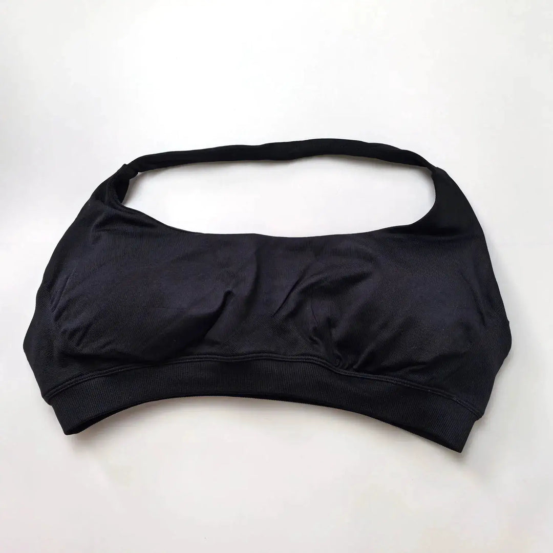 NCLAGEN Impact Sports Bra Women Seamless Halter Top High Support Push-up Open Back Gym wear Fitness Yoga Workout underwear