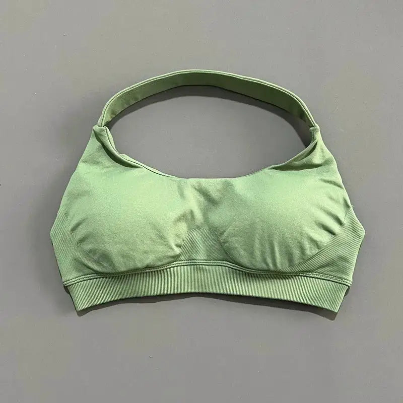 Sports Bra Women Seamless Yoga Halter Bra Top High Support Open Back Bra Fitness Push-up Activewear Workout Gym Underwear