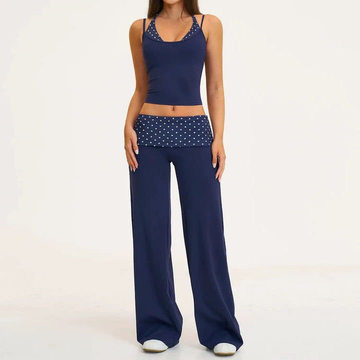 2PCS Stripes Fitness Suit Women&
