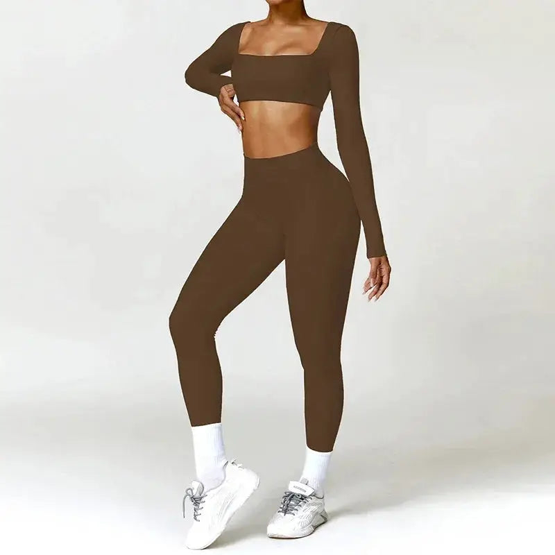 Women Yoga Sports Set Quick Dry 2 Piece Gym Outfit