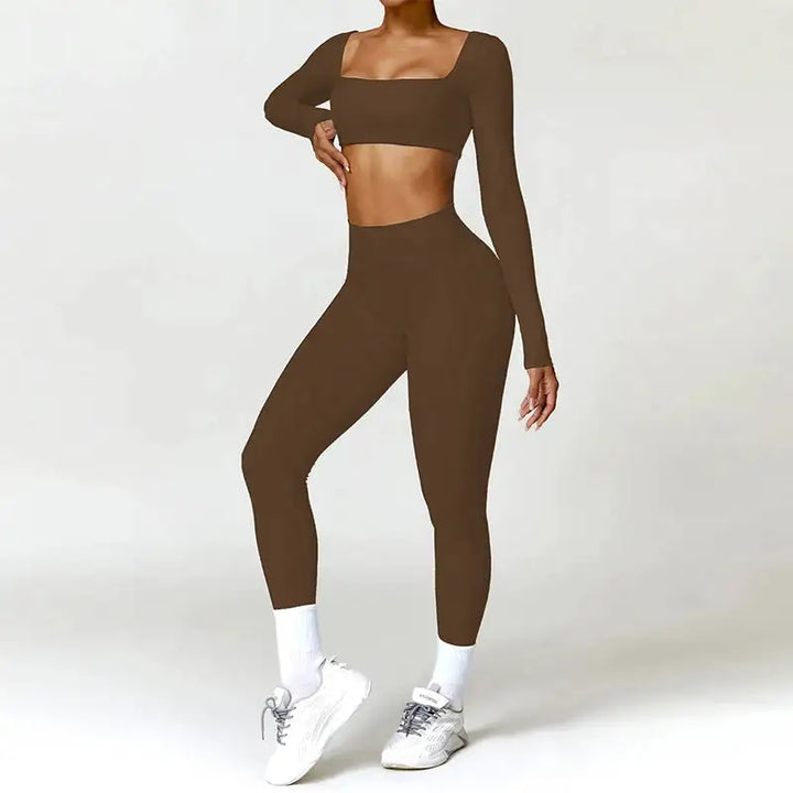 Summer 2PCS Yoga Suit Sports Set Women Quick-Dry Gym Set Women Tracksuit Running Workout Long Sleeve Sports Shirt Yoga Clothing