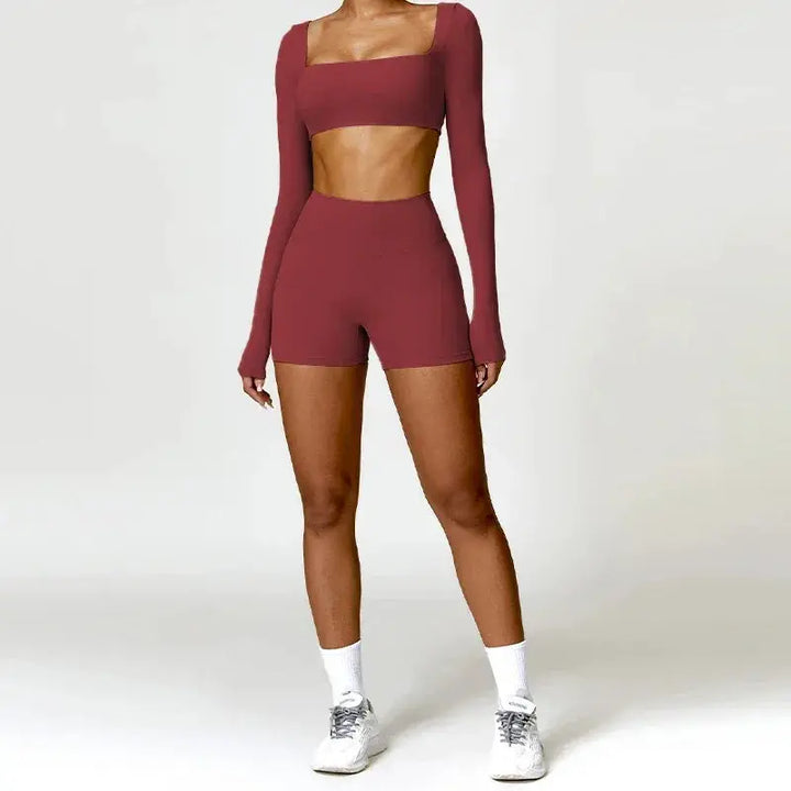 Women Yoga Sports Set Quick Dry 2 Piece Gym Outfit