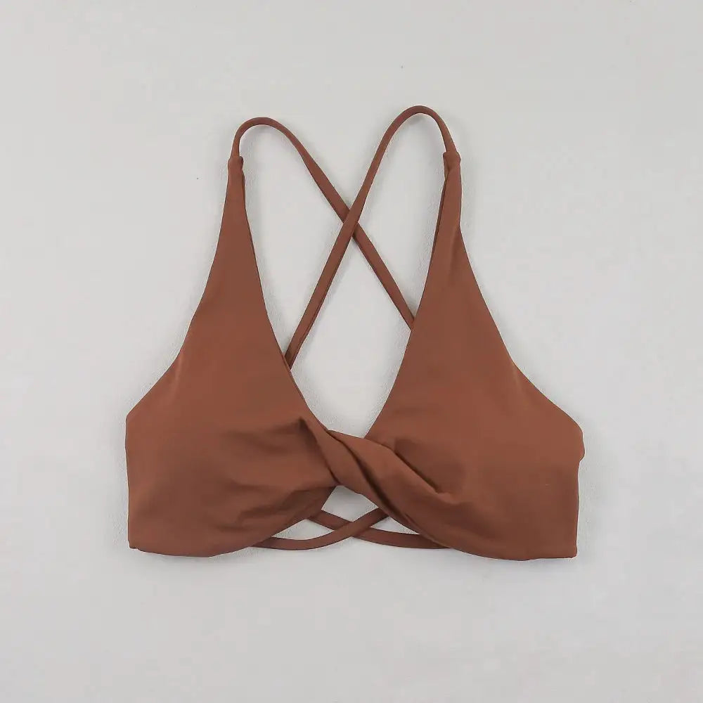 Sexy Slim Shoulder Straps Somfortable High Stretch Sports Underwear Gym Workout Breathable Detachable Yoga Bra
