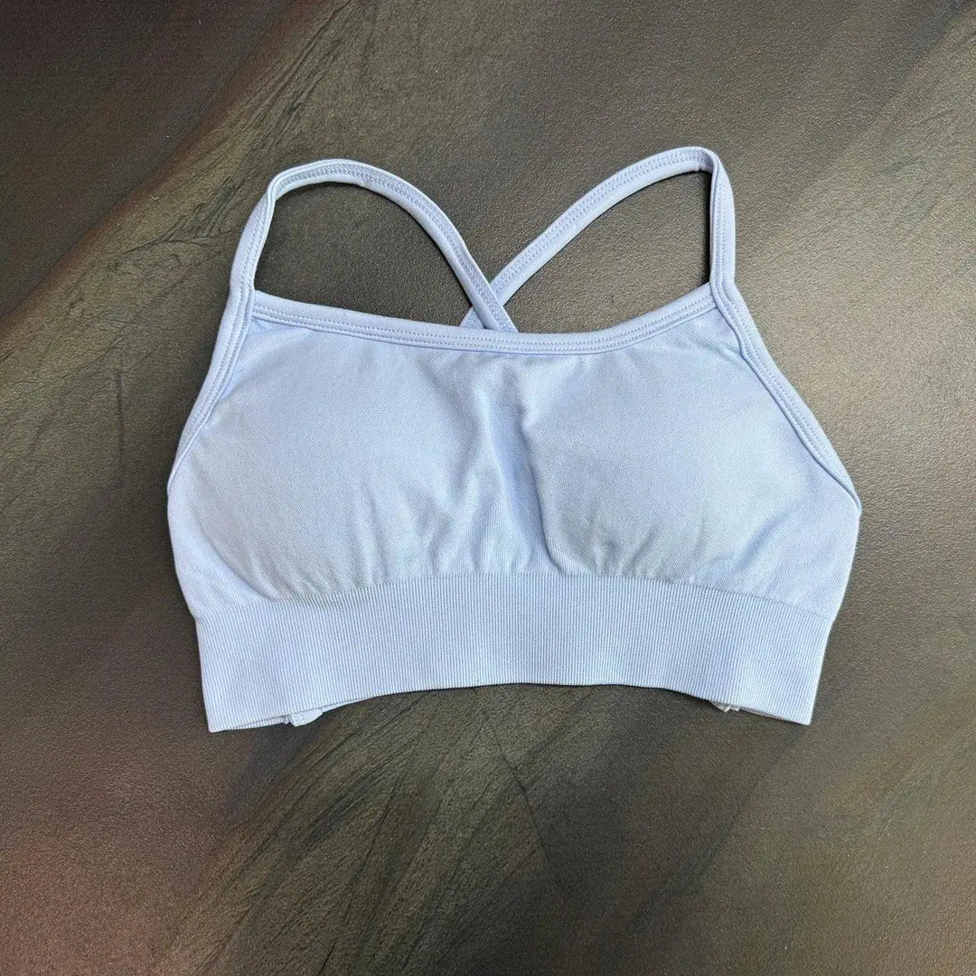 Seamless Backless Sports Bra For Women Medium Support Crop