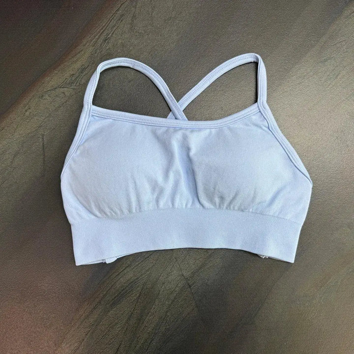 Seamless Backless Sports Bra For Women Medium Support Crop