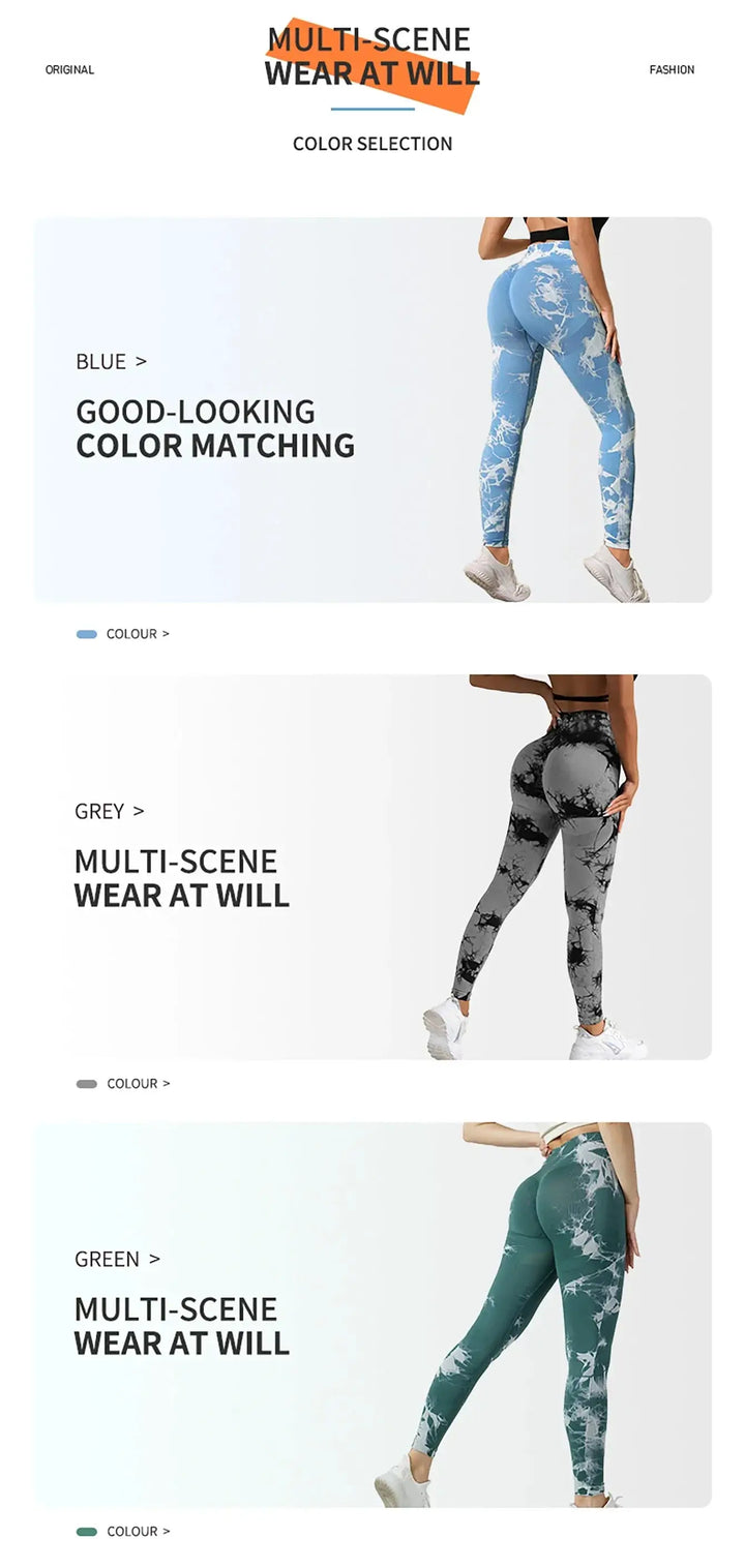 Tie Dye Leggings Seamless High Waist Women Fitness Wear Yoga