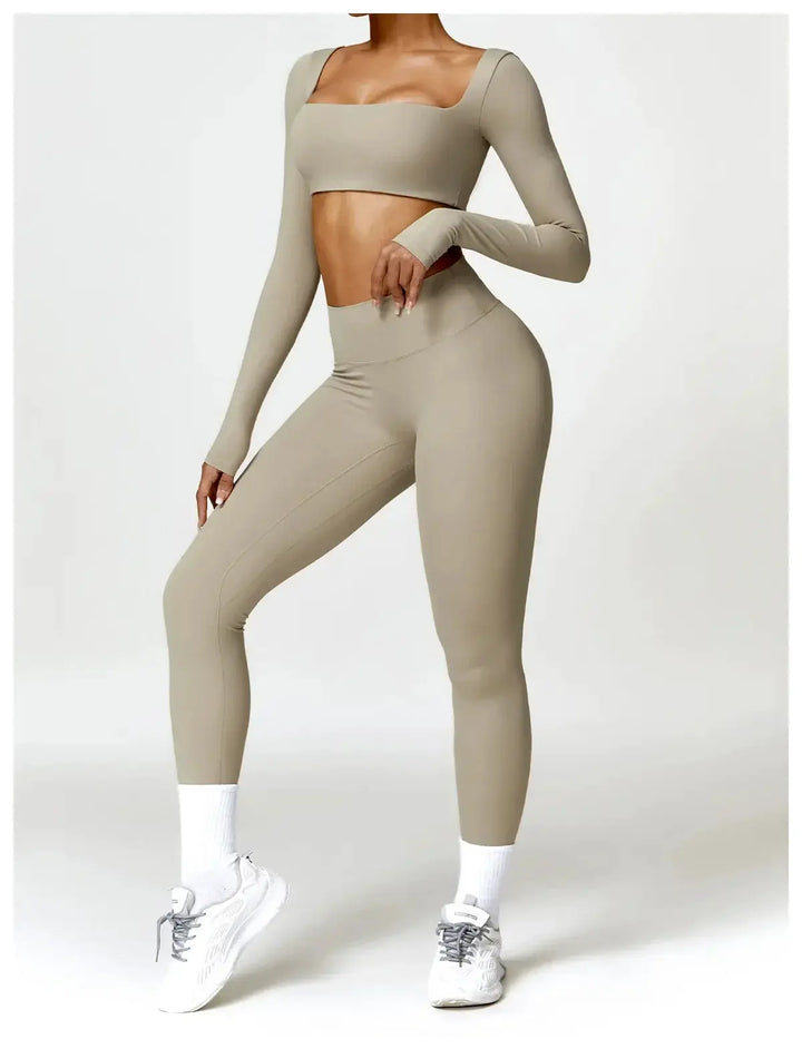 Women Yoga Sports Set Quick Dry 2 Piece Gym Outfit