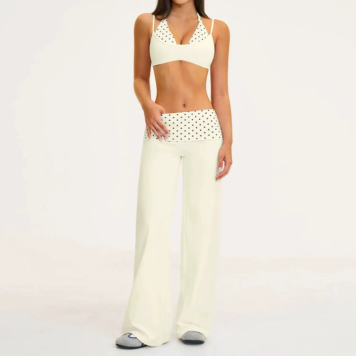 2PCS Stripes Fitness Suit Women&