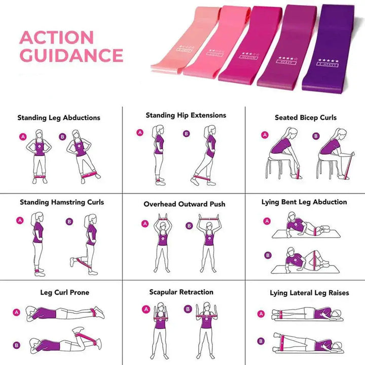 Versatile Elastic Resistance Bands Set for Home Workouts