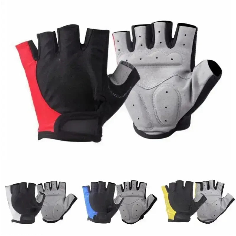 Half Finger Cycling Gloves Unisex Anti Slip Breathable Shock