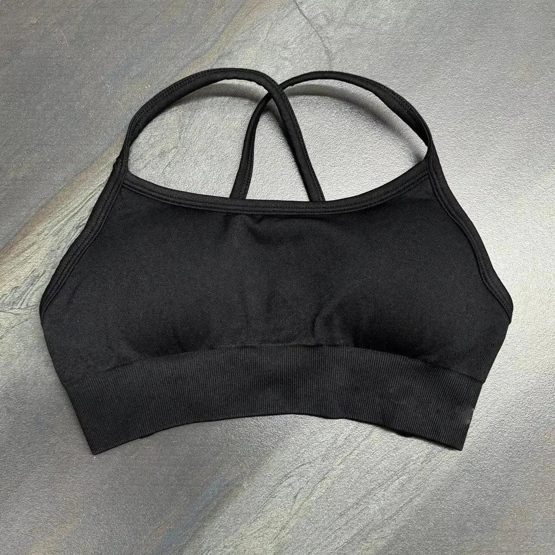 Seamless Backless Sports Bra For Women Medium Support Crop