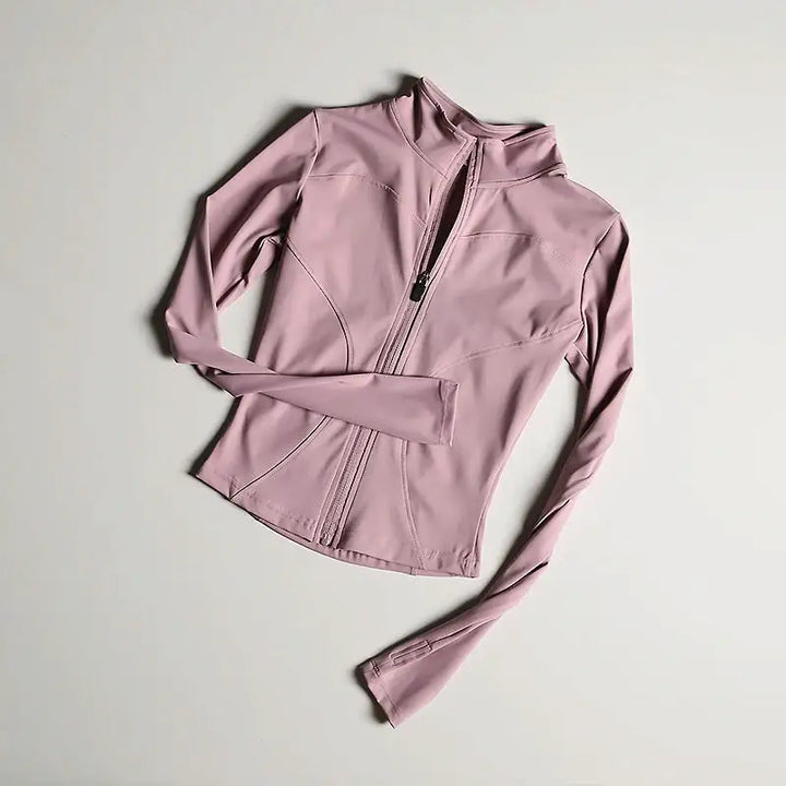Slim Fit Sports Jacket Stand Collar Zipper Coat Sports Fitness Yoga Clothing Plus Velvet Jacket Slimming Quick-drying Top Suit