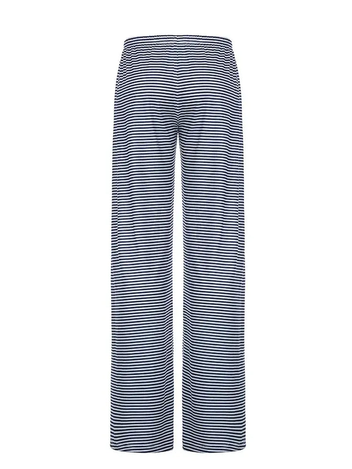 Stripe Drawstring Elastic Low Waist Baggy Sweatpants Women