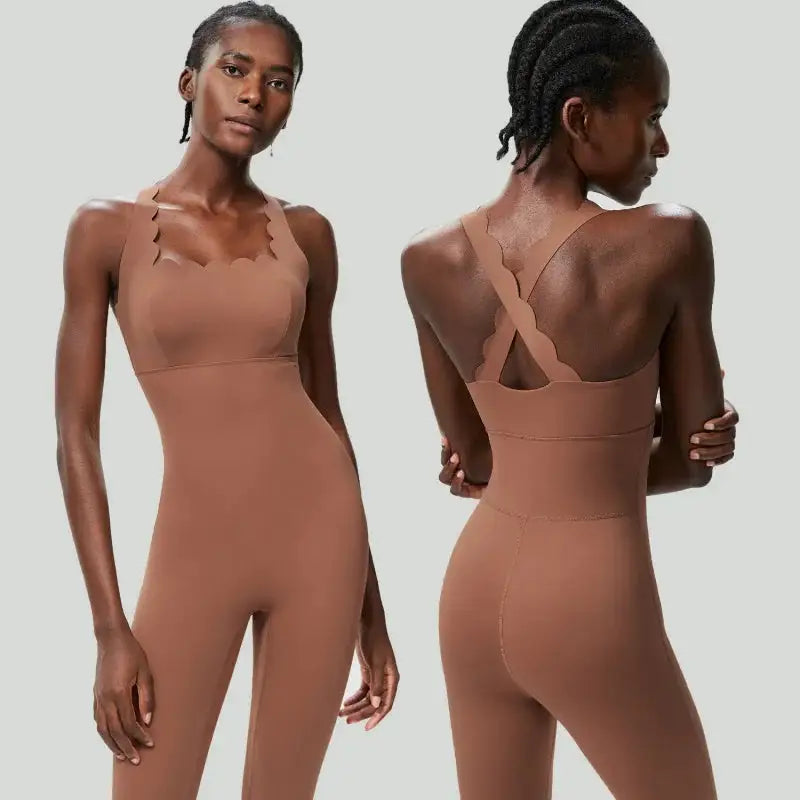 FUBEIKE Small Wave Beauty Back Yoga Fitness One-Piece Women&