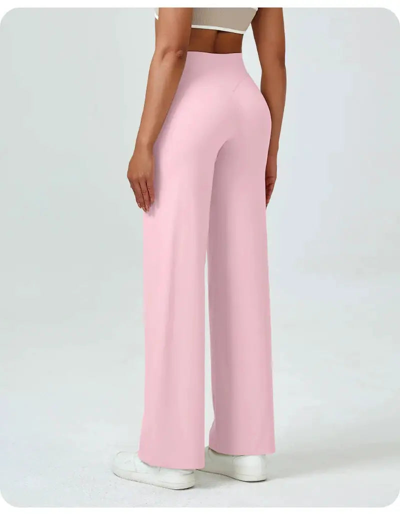 High Waisted Straight Leg Yoga Pants for Women, Naked Feeling Butt Lifting Loose Fit Workout Trousers, Slimming Gym Pants