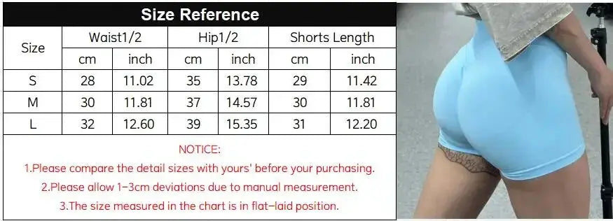 Womens Seamless Scrunch Butt Biker Shorts For Yoga Wear