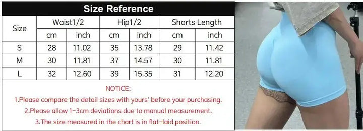 Womens Seamless Scrunch Butt Biker Shorts For Yoga Wear