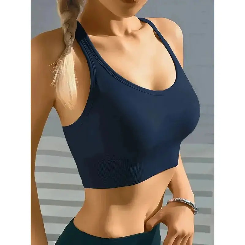 Sports Seamless Comfy &amp; Breathable Push Up Yoga Tank Bra@W4