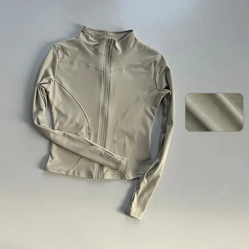 Outdoor Sports Long Sleeve Women Slim Yoga Top For Active
