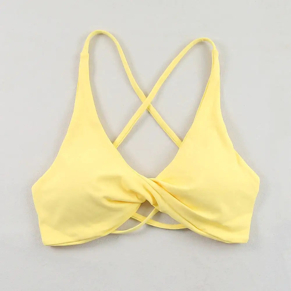 Sexy Slim Shoulder Straps Somfortable High Stretch Sports Underwear Gym Workout Breathable Detachable Yoga Bra