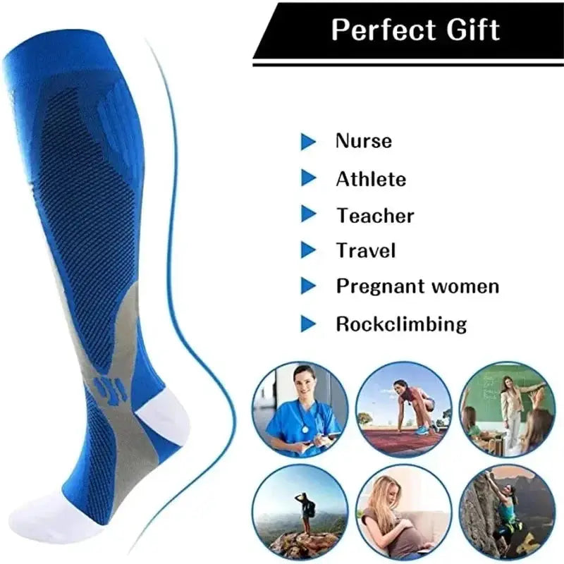 High Performance Unisex Compression Socks for Sports Relief