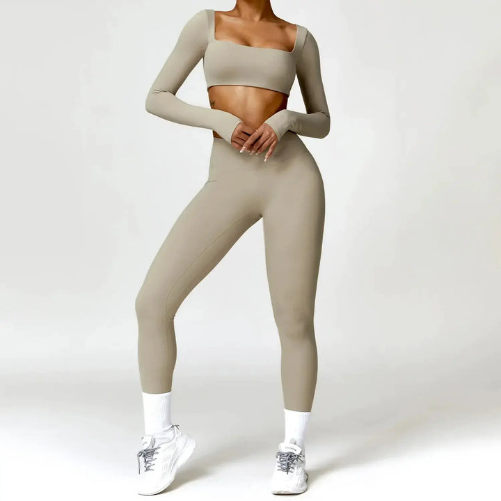 Women Yoga Sports Set Quick Dry 2 Piece Gym Outfit