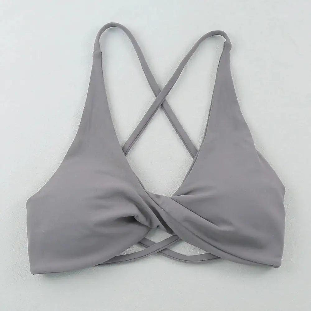 Sexy Slim Shoulder Straps Somfortable High Stretch Sports Underwear Gym Workout Breathable Detachable Yoga Bra