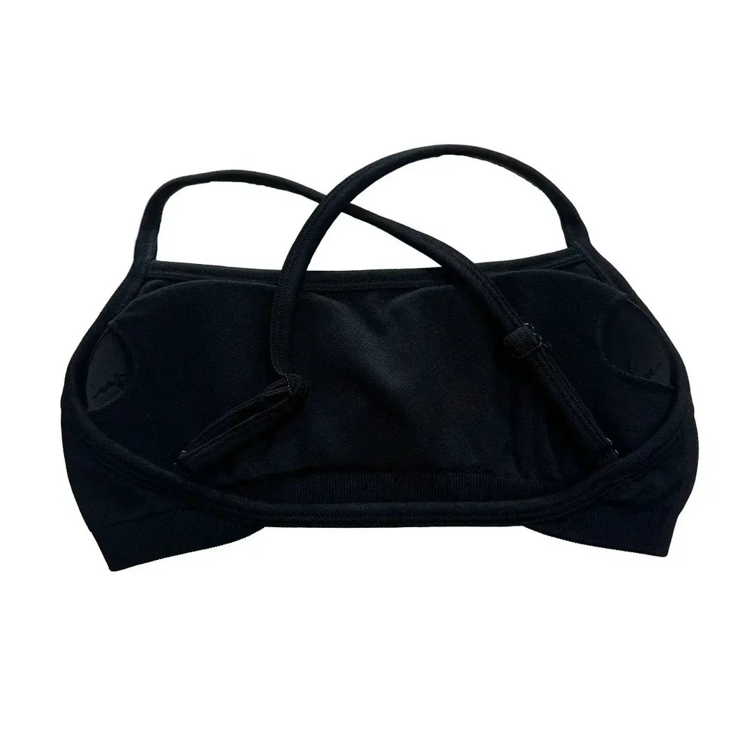 Seamless Backless Sports Bra For Women Medium Support Crop