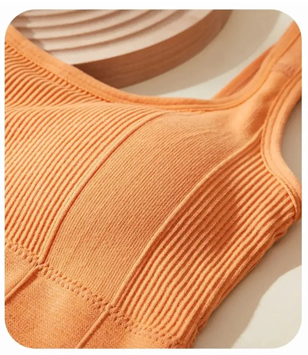 Seamless Crop Tops for Women with Built In Bra Support