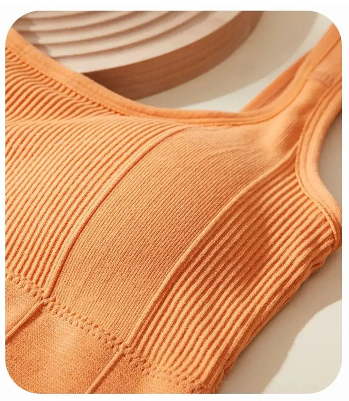 Seamless Crop Tops for Women with Built In Bra Support