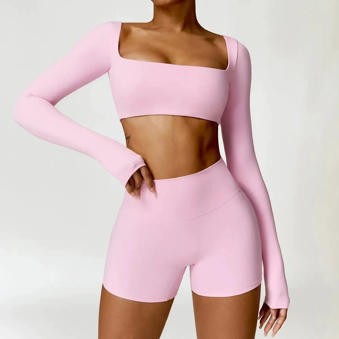 Women Yoga Sports Set Quick Dry 2 Piece Gym Outfit