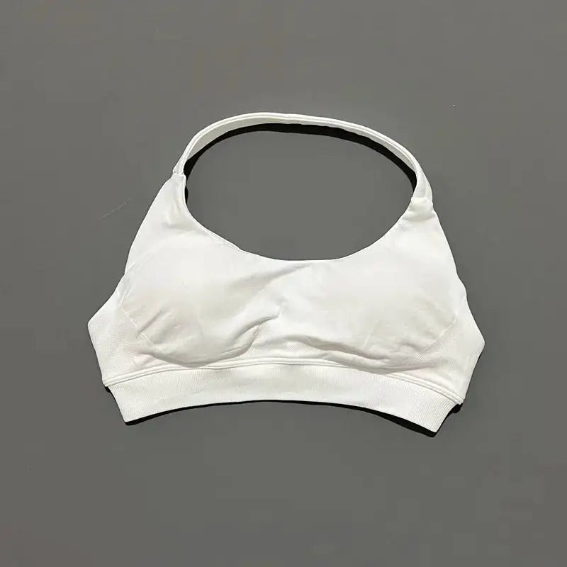 Sports Bra Women Seamless Yoga Halter Bra Top High Support Open Back Bra Fitness Push-up Activewear Workout Gym Underwear