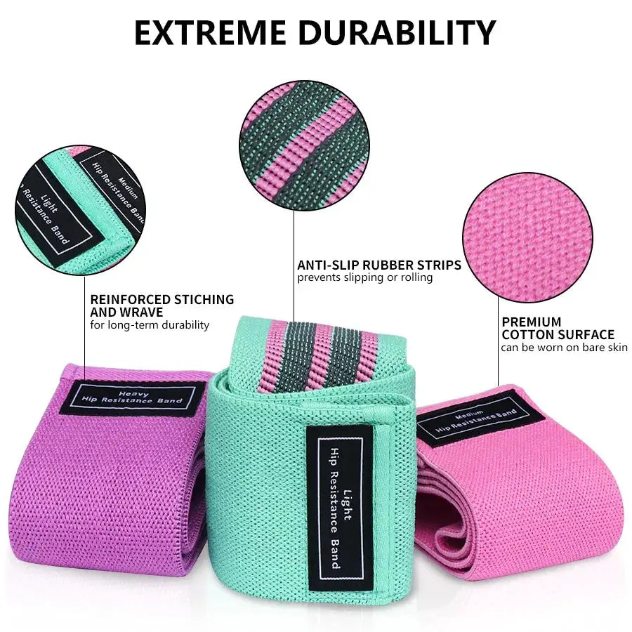 Non Slip Fabric Resistance Bands for Workout and Yoga