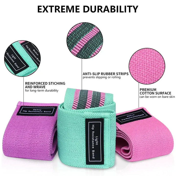 Non Slip Fabric Resistance Bands for Workout and Yoga