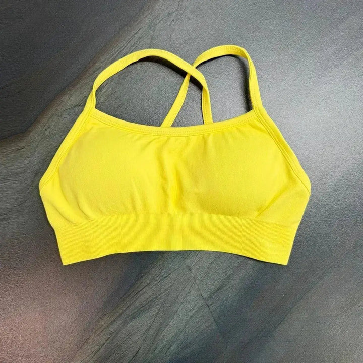 Seamless Backless Sports Bra For Women Medium Support Crop
