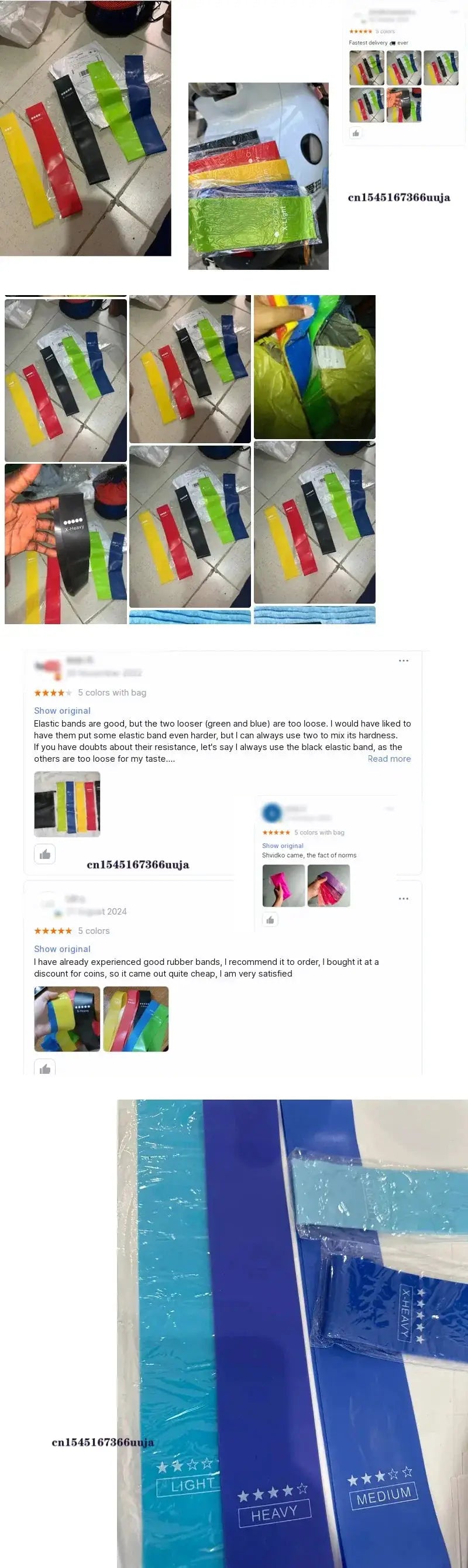 5 Piece Elastic Resistance Bands Set For Strength Training