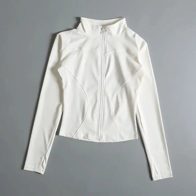 Slim Fit Sports Jacket Stand Collar Zipper Coat Sports Fitness Yoga Clothing Plus Velvet Jacket Slimming Quick-drying Top Suit
