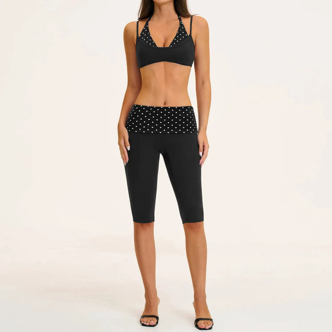 2PCS Stripes Fitness Suit Women&