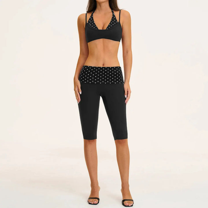2PCS Stripes Fitness Suit Women&