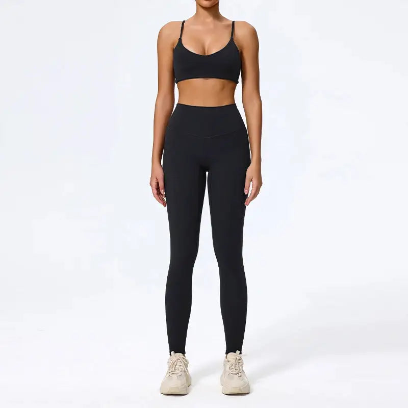 Ctenkevet Summer Women 2Pcs Sleeveless Sports Set Female Gym Two-Piece Yoga Set High Waist Breathable Legging Sportswear Women