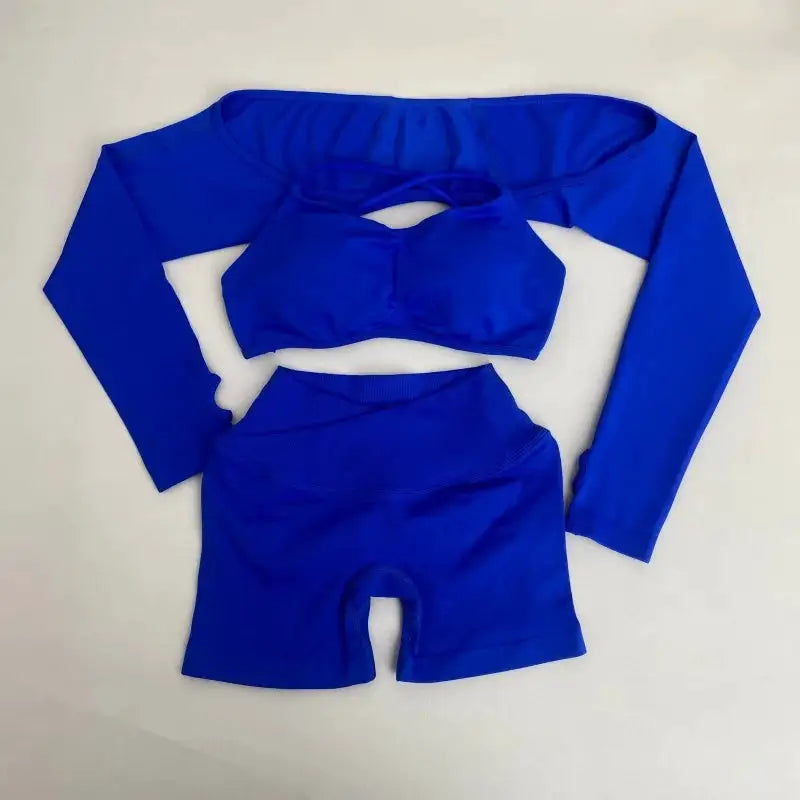 Yoga Vision Shrug 3 Pieces Top Leggings Gym Set Women&