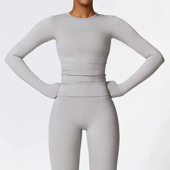 NCLAGEN Yoga Shirts For Women Long Sleeve Winter Fitness Running Gym Clothes Workout Dry Fit Breathable High Elastic Sports Top