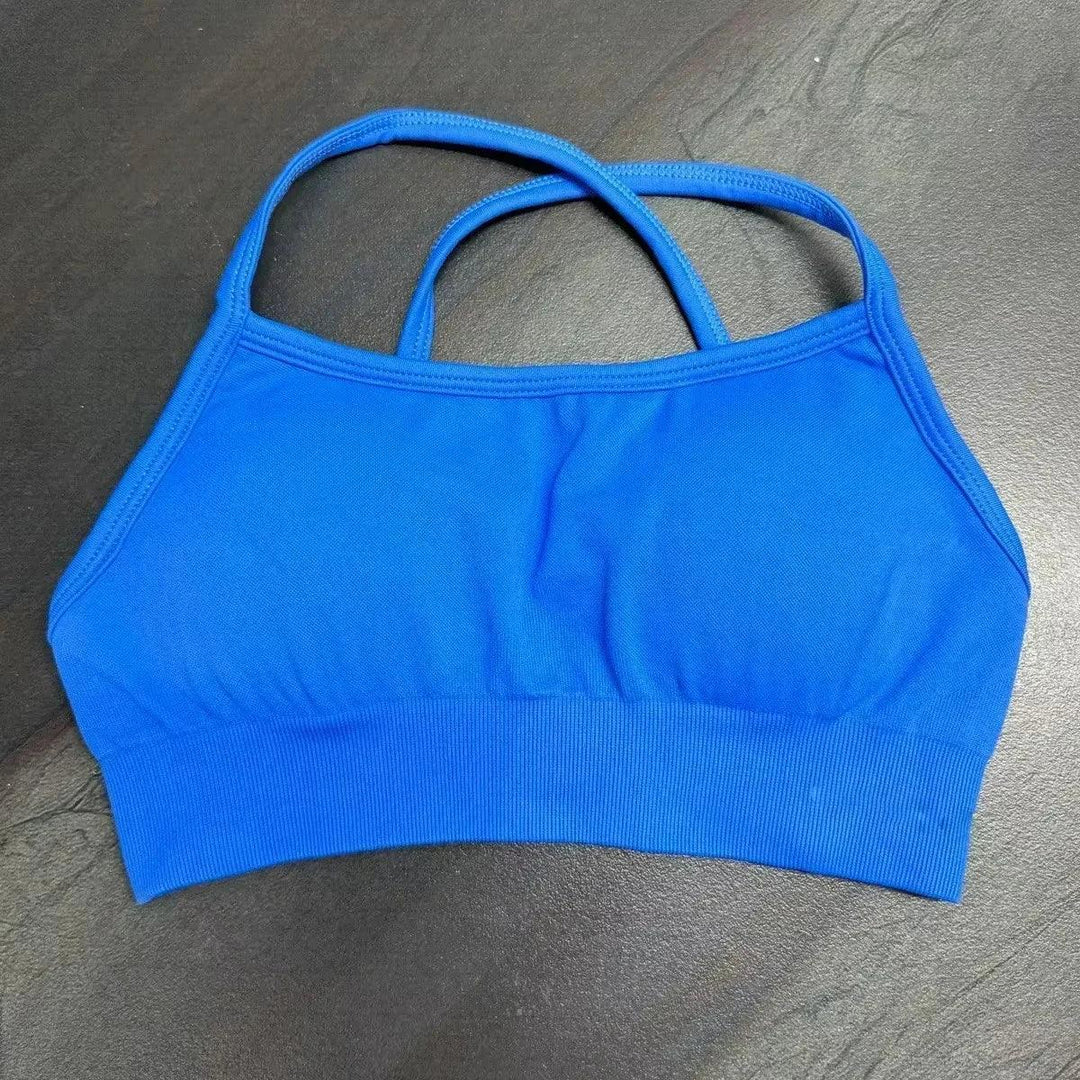 Seamless Backless Sports Bra For Women Medium Support Crop