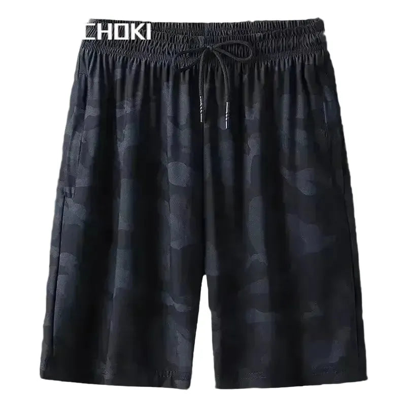 Plus Size Men Running Shorts Camouflage Breathable Gym Wear