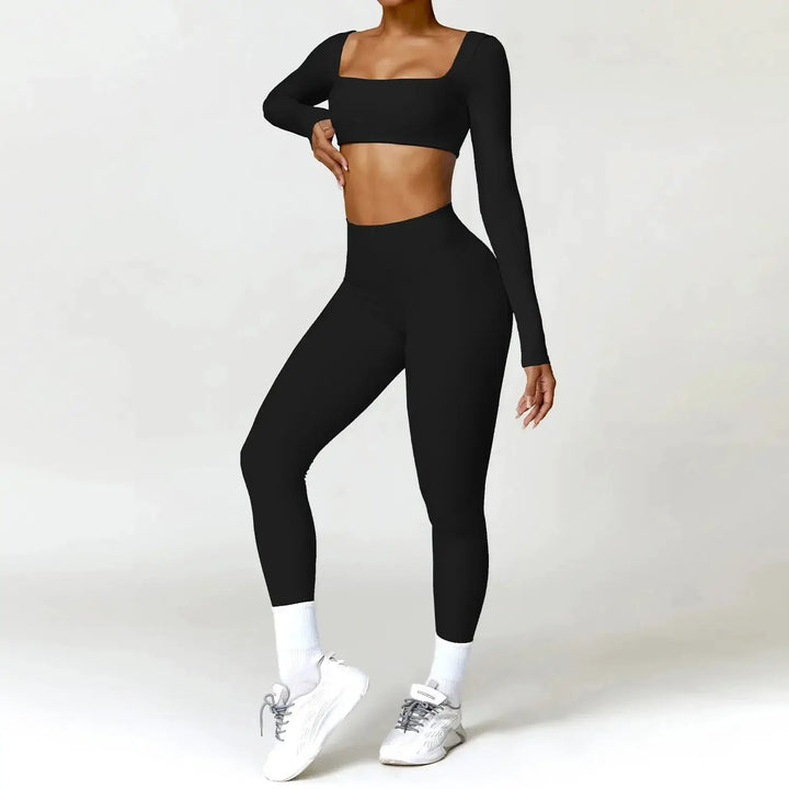 Women Yoga Sports Set Quick Dry 2 Piece Gym Outfit