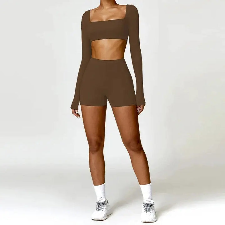 Women Yoga Sports Set Quick Dry 2 Piece Gym Outfit