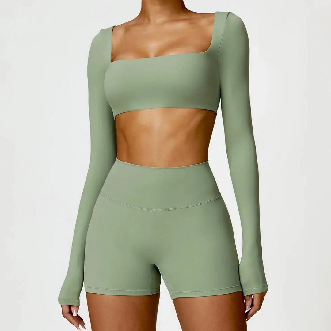 Women Yoga Sports Set Quick Dry 2 Piece Gym Outfit