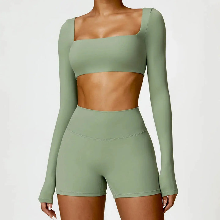 Women Yoga Sports Set Quick Dry 2 Piece Gym Outfit